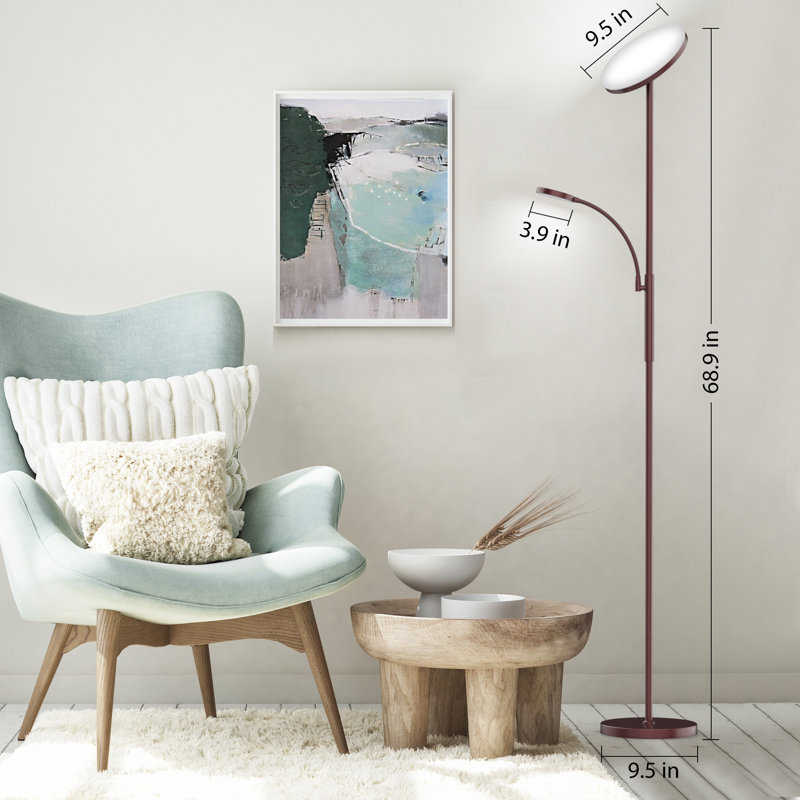 Gaillac 68.9 LED Floor Lamp with Remote Control, Brown