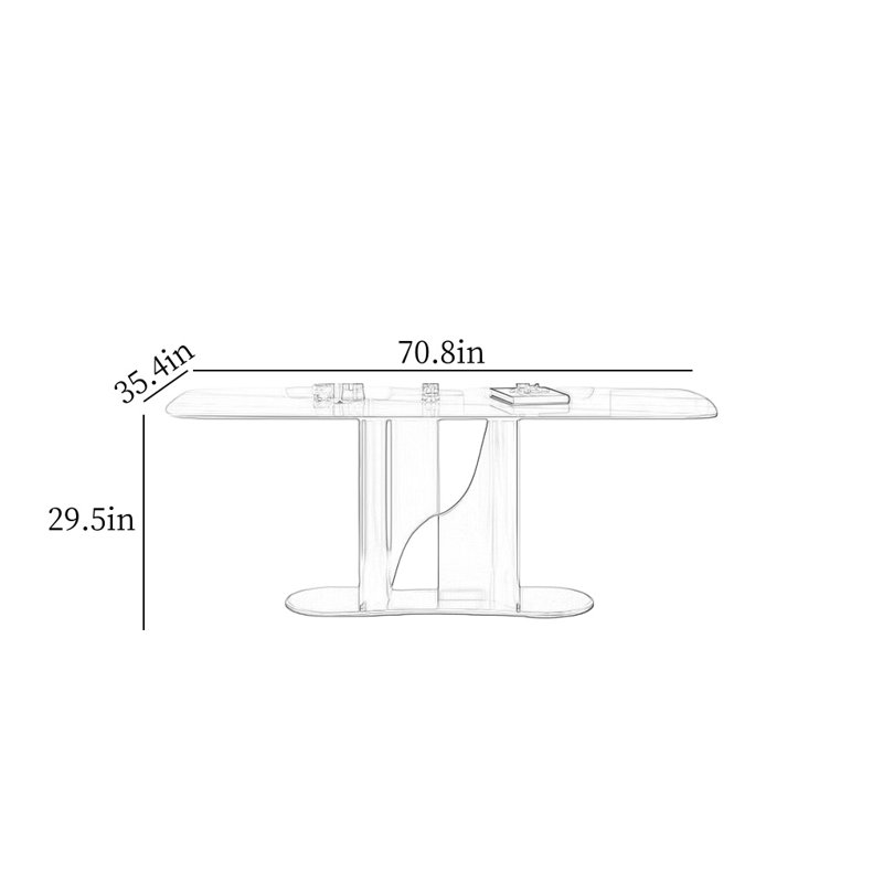 Table de salle à manger Modern Luxury, H 29,5 po x L 70,8 po x l 35,4 po