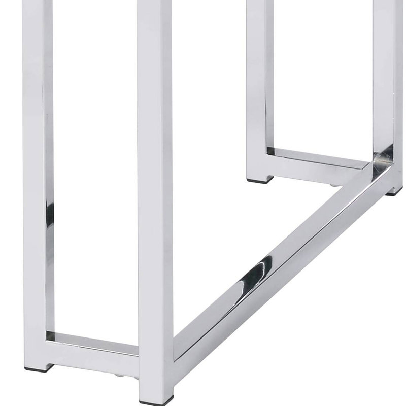Chêne naturel et table de bout avec traîneau pratique en métal