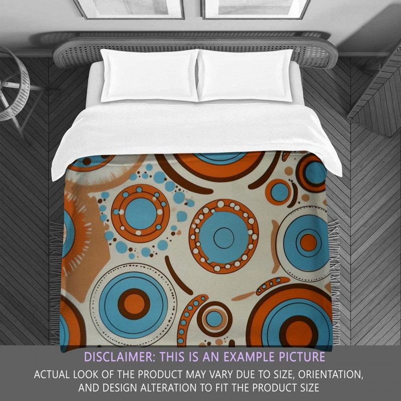 Funky Bedding, Blue/Orange Abstract, Twin Comforter