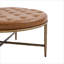 Table basse avec repose-pieds capitonné 36 po avec base en métal martelé