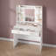 Coiffeuse avec miroir et éclairage à DEL, luminosité réglable, coiffeuse avec tablettes et 2 tiroirs, table de maquillage pour chambre à coucher, salon, 40 x 100 x 149 cm, blanc-424006901
