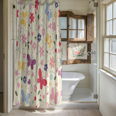 Heart Butterflies - Rideau de douche Premium