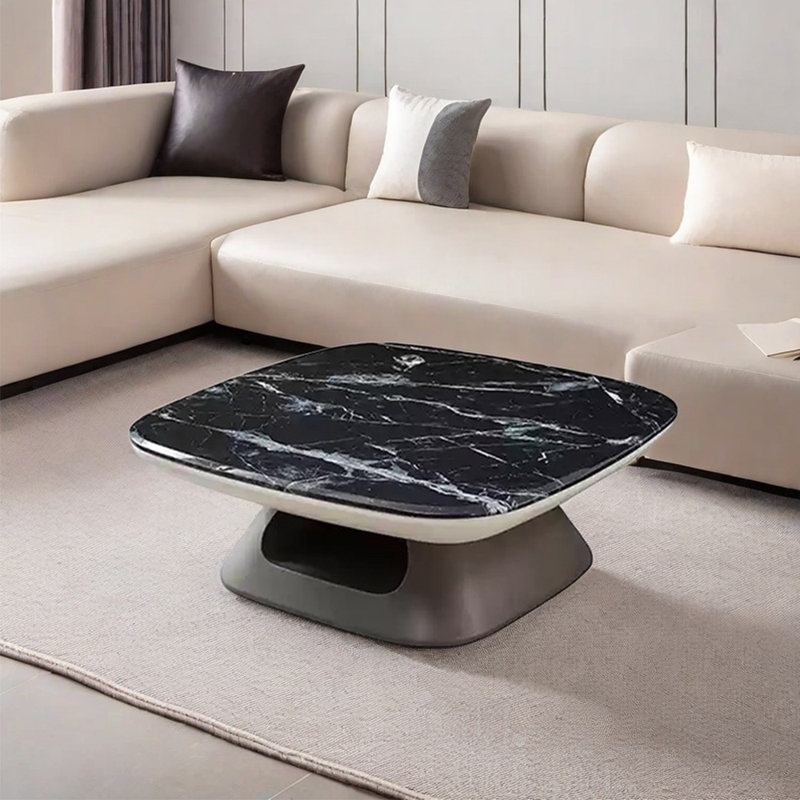 Table basse minimaliste de style italien en faux marbre