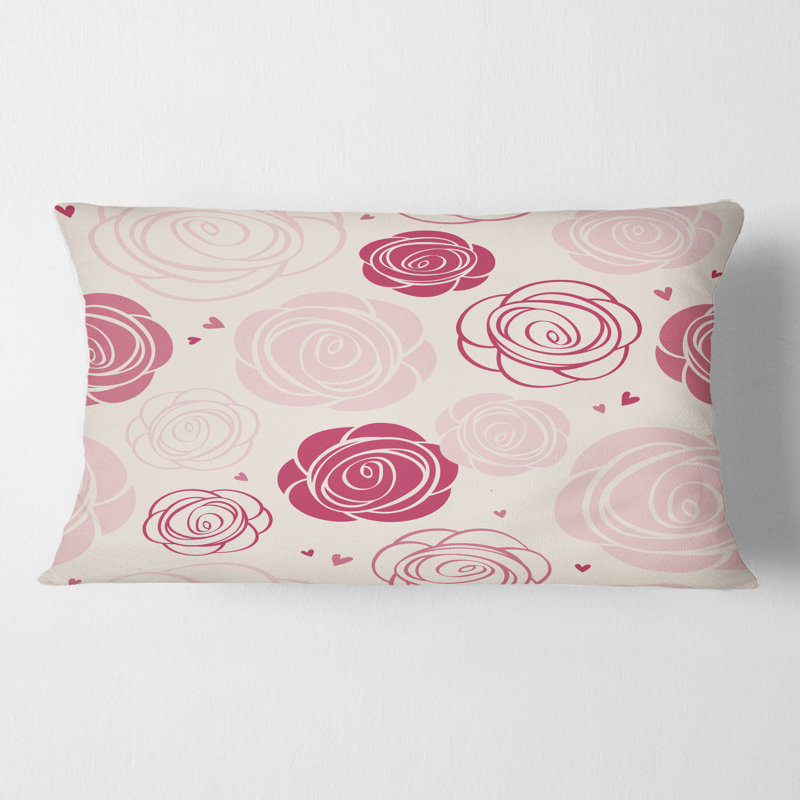 motif de roses - Coussin Mid-Century