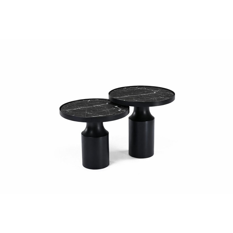 Ensemble de tables d'appoint 2 pièces Tonis, Noir