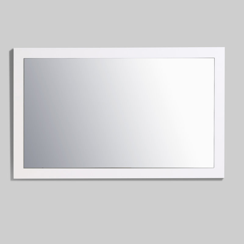 Miroir de salle de bain Schweitzer, H 31,61 po x l 37,5 po, Blanc lustré