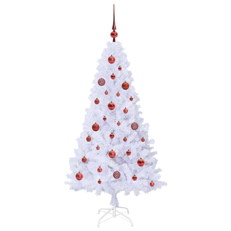 Lighted Artificial Christmas Tree, 150cm H, Red