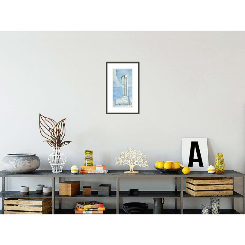 «Rogers Lacy Hotel Dallas TX (project)» par Frank Lloyd Wright, impression giclée encadrée, H 21,75 po x l 13,95 po