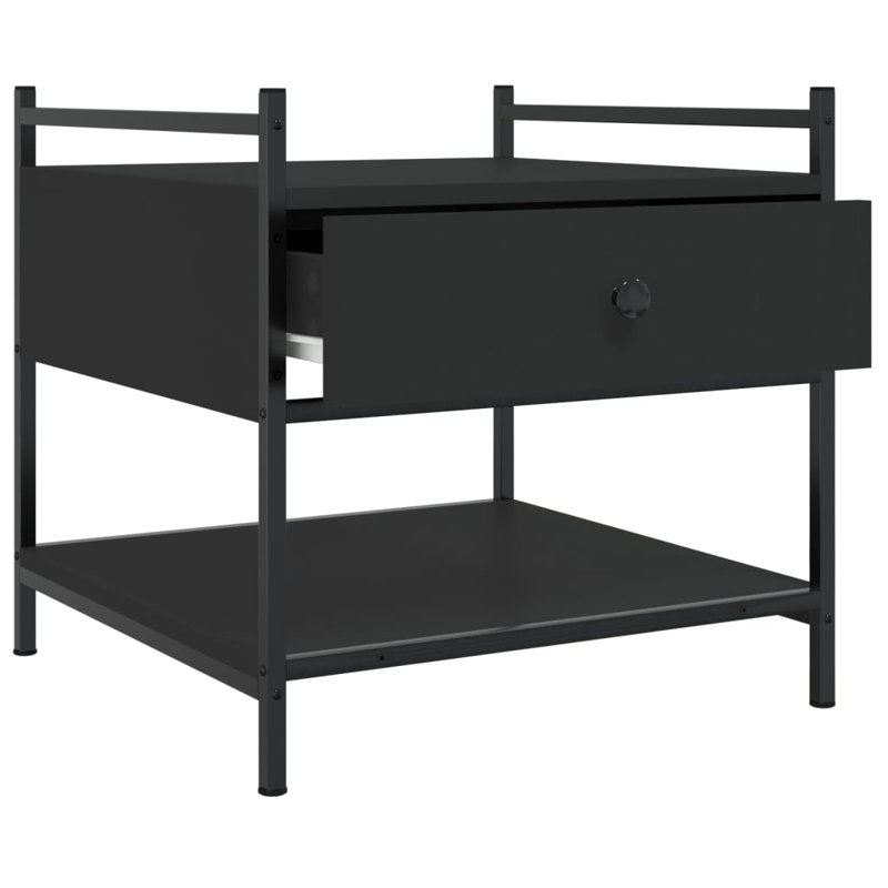Four Leg Coffee Table with Storage, Black