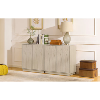 Armoire sur pied, buffet, casier libre-service autoportant, avec une conception intégrée, avec deux portes d'armoire et des tablettes réglables. Convient aux salons, aux entrées et aux couloirs.