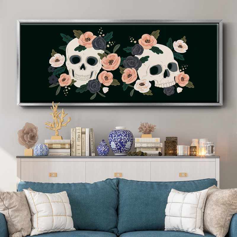 Skull & Snake Collection D- Framed Canvas, 12" H x 30" W