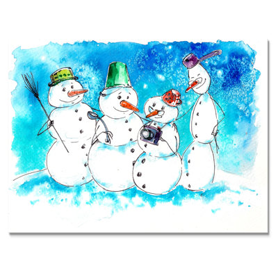 «Family Of Snowmen», reproduction d'art sur toile