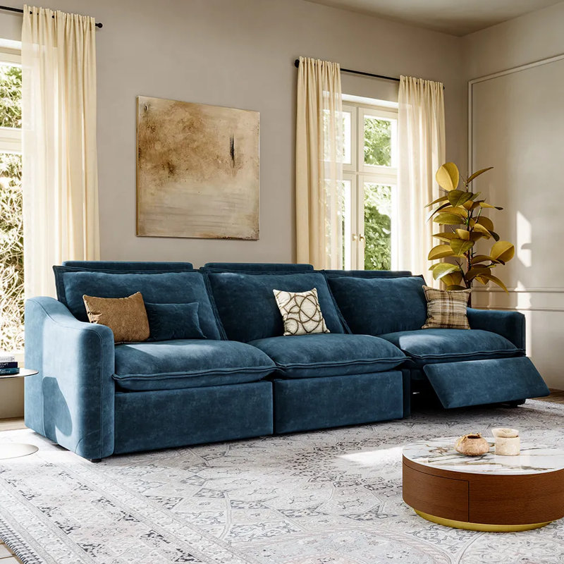 Ergopals-Canapé inclinable électrique, 36" H x 121" W x 37.5" D, Blue