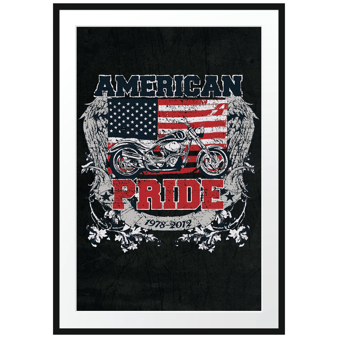 Gerahmtes Poster American Pride Black