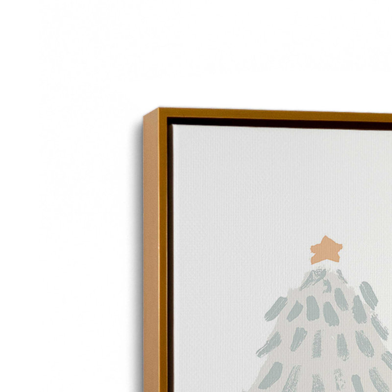 «Playful Christmas Trees I», reproduction sur toile, Cadre flottant doré, H 30,75 po x l 20,75 po