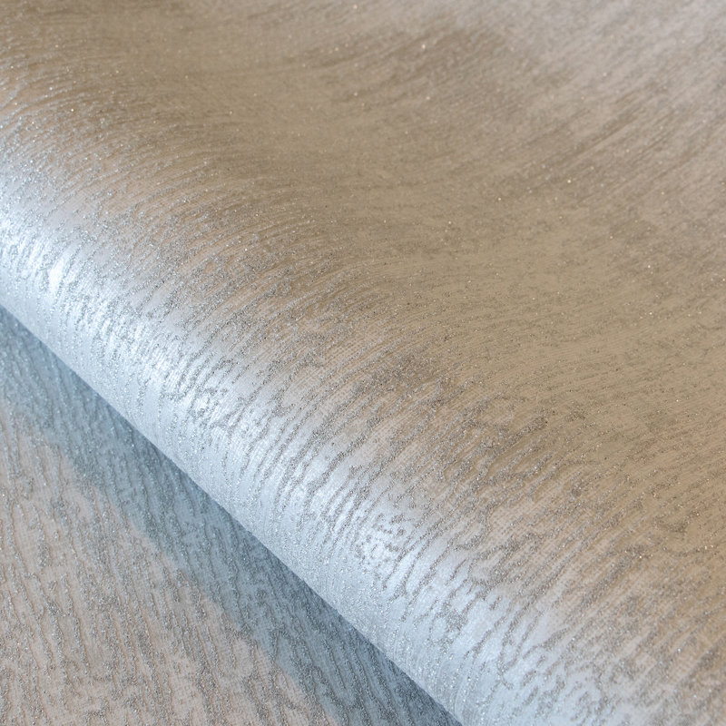 Ajayden Neptune Glass Stone Plain Texture 10.05m x 53cm Wallpaper Roll, Fossil Grey