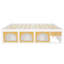 Queen Size Wooden Platform Bed With Bookshelf, Display Cabinet, Led Light And Drawer