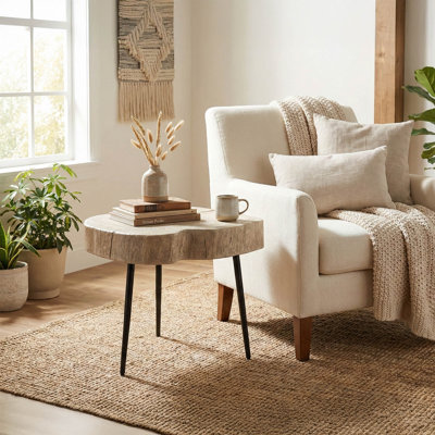 Solid Wood Top End Table