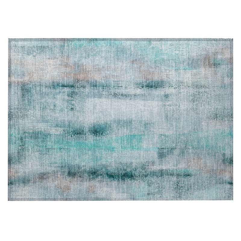 Tapis intérieur / extérieur lavable antidérapant 2 pi x 3 pi bleu sarcelle