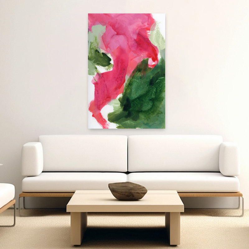 Art contemporain contemporain, Energetic Rose Nature Spring, H 60 po x l 40 po