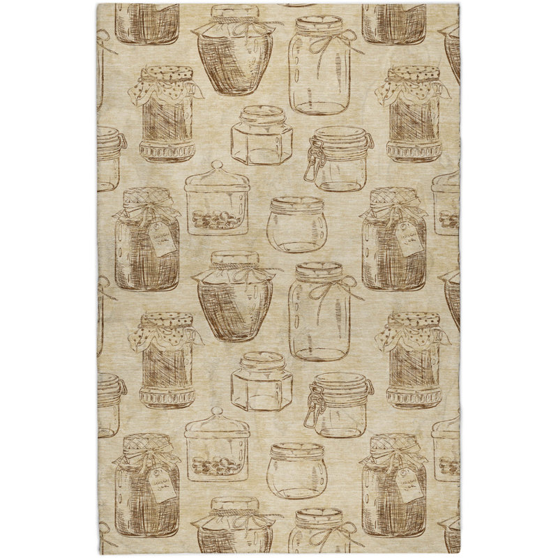 Premium Machine Washable Dream Shag ADS173 Mason Jars Rug, 8' x 10'