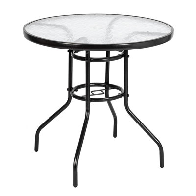 Taybah Round Glass Outdoor Dining Table