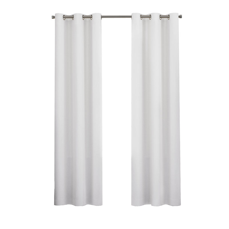 Eclipse Kendall Grommet Solid Blackout Curtain Panel, White, 42" W x 54" L