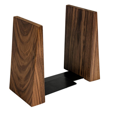7" H Wood Book End Hold Heavy Books-Decorative Walnut Bookend for Shelves Book Holder for Office