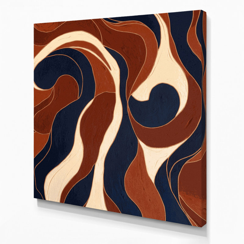 Art mural abstrait sur toile brun, H 16 po x l 16 po