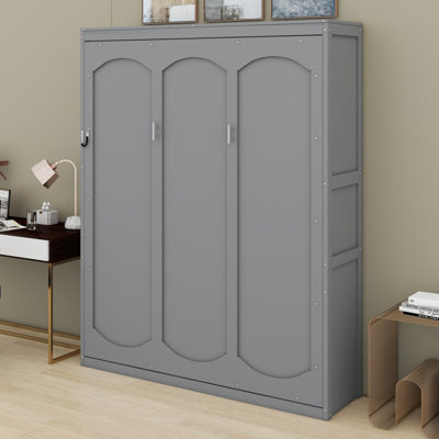 Lit escamotable robuste avec tablettes de rangement