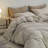MooMee Duvet Cover Set with Zipper Closure & 8 Interior Ties 100% Washed Cotton Twill Soft Linen Like Textured-107383175-107383173