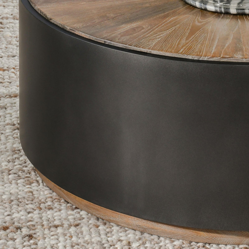 Pacifica Solid Wood Top Coffee Table, Black
