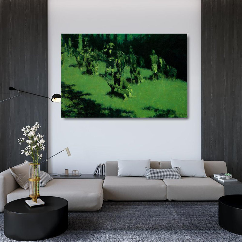 Lark Manor ™, Remington, Frederic Gallery, art sur toile tendue: Apache Scouts Listening, H 33 po x l 48 po