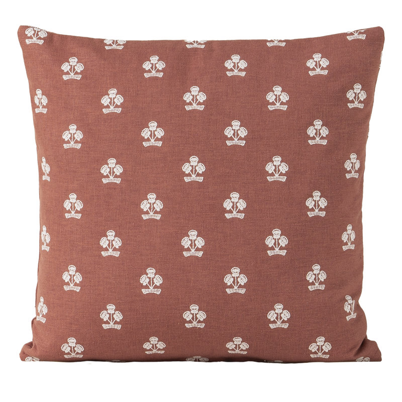 Housse et insert de coussin Hamachi, Plumes, Carré 16 po, Cinnabar Red Floral