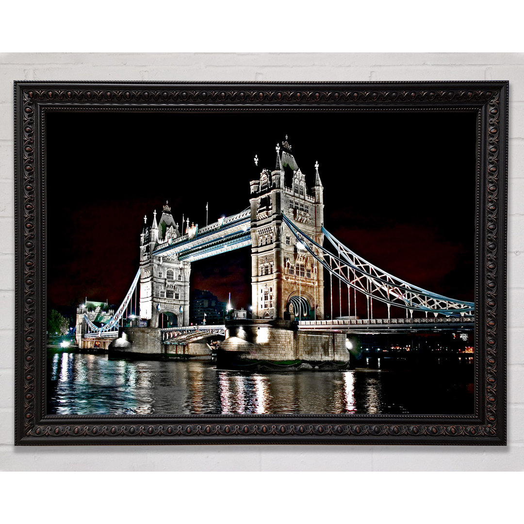 London Tower Bridge Night Lights - Einzelne Bilderrahmen Kunstdrucke