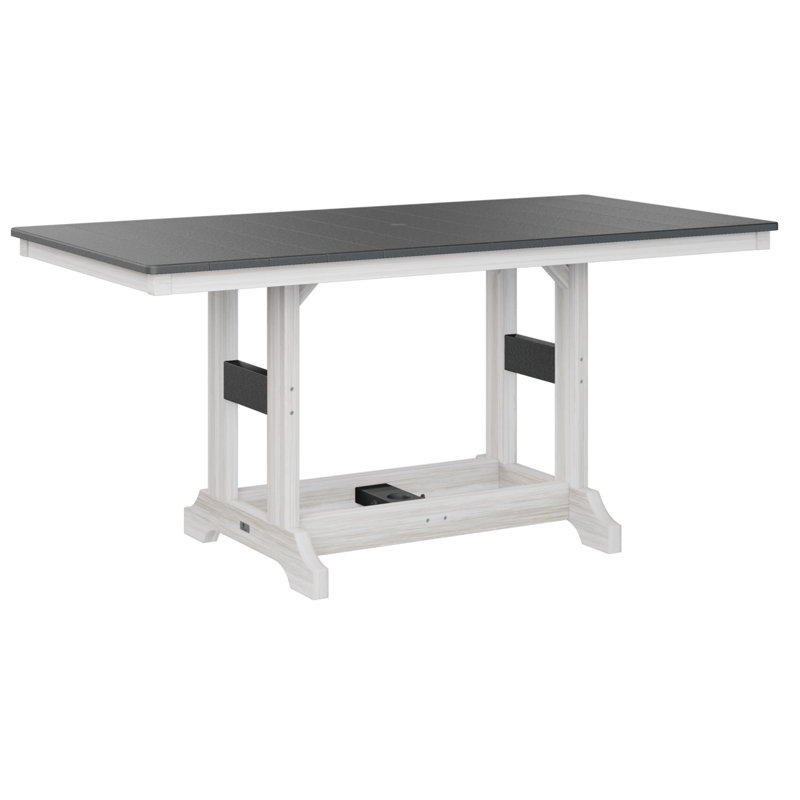 Garden Classic Outdoor Dining Table, Seashell, Black