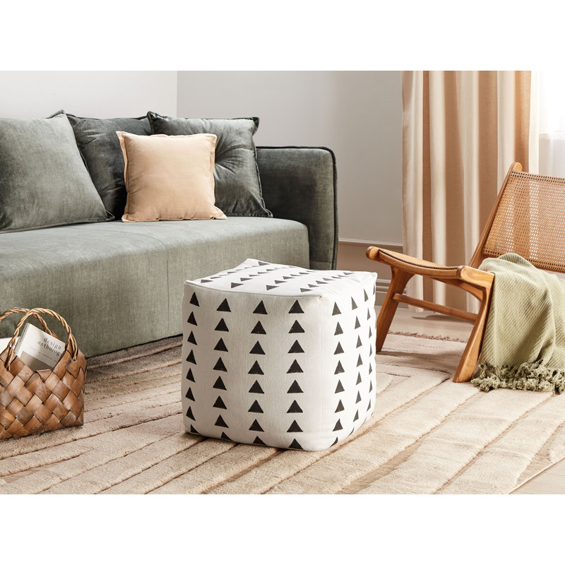 Docia 45cm Wide Square Geometric Pouffe Ottoman