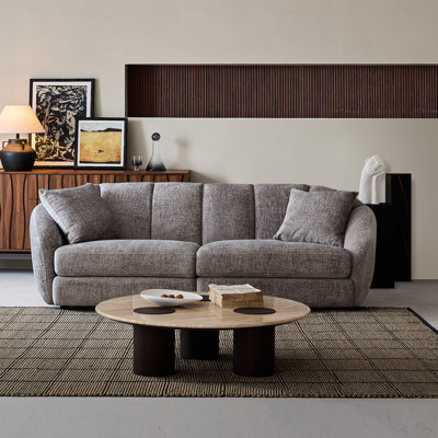 Modern Chenille 2 Seaters Sectional Sofa