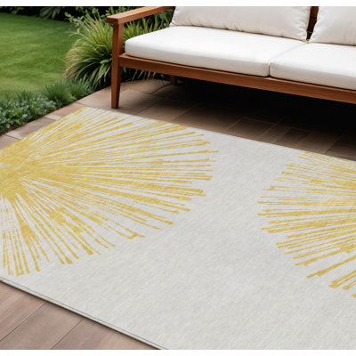 Tapis intérieur lavable abstrait 10 pi x 14 pi ivoire