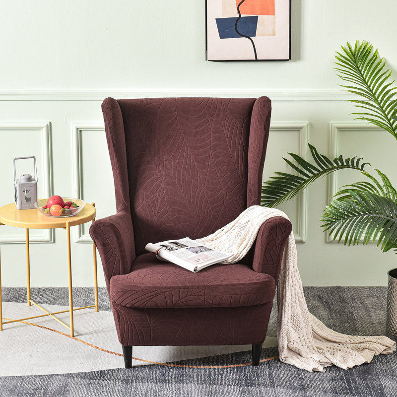 Housse pour fauteuil à oreilles et coussins en T, Café
