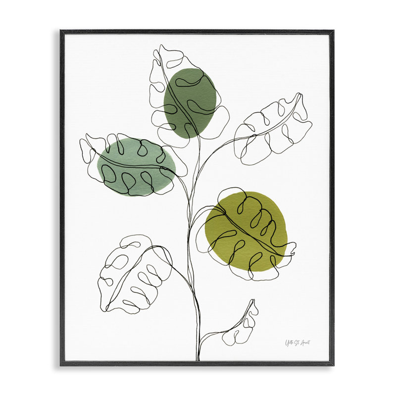 Feuilles de jardin modernes Yvette St. Amant bg-005, Giclée encadrée noir minuit, H 30 po x l 24 po