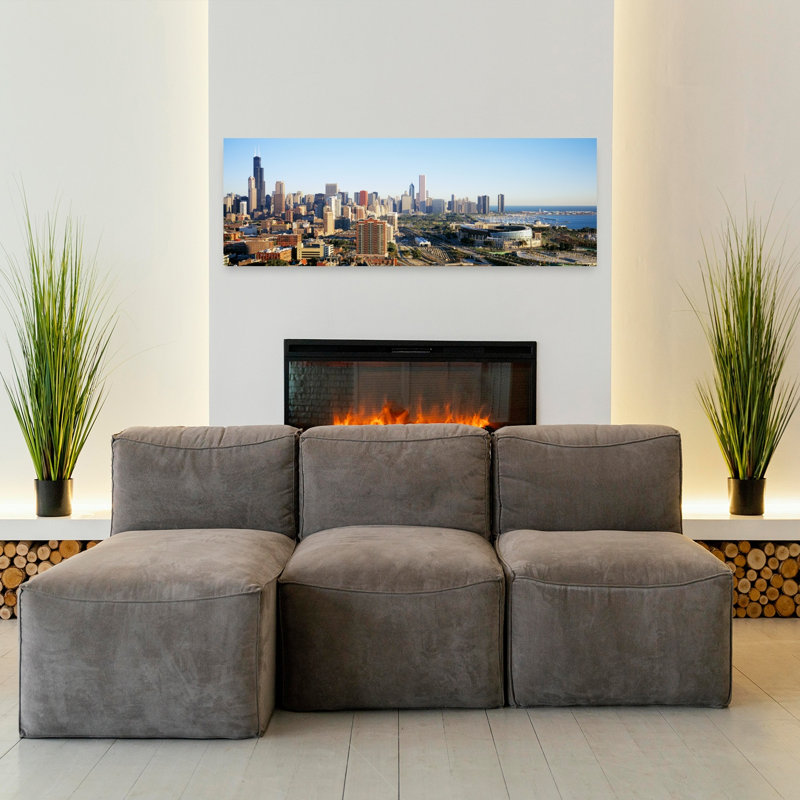 Chicago, Illinois, abstrait, architecture contemporaine, art mural, H 16 po x l 48 po