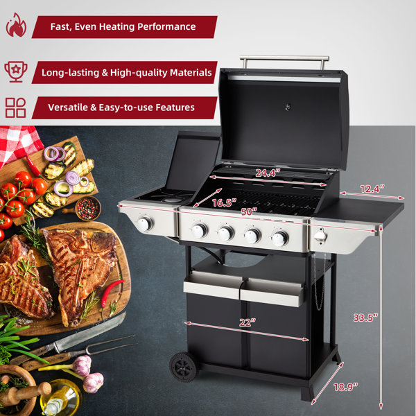 EROMMY 4 Burner Liquid Propane Gas with Cabinet Reviews Wayfair