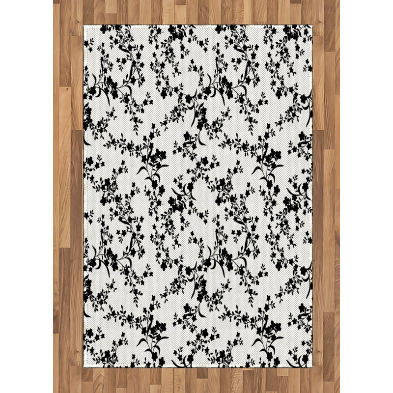 Victorian Floral High Density Long Fiber Poly Threads Decorative Area Rug Carpet, Rectangle 4' x 5'8"