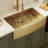 30 Inch Gold  Flat Apron-Front Undermount Drop In Farm Sinks