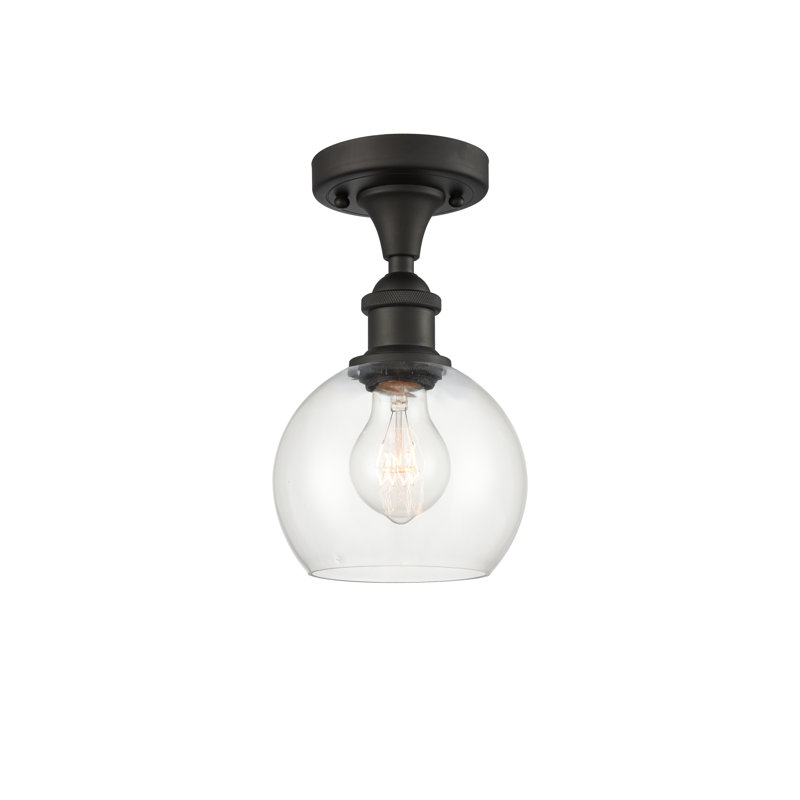 Cindi Glass Semi Flush Mount, Clear, Oil Rubbed Bronze
