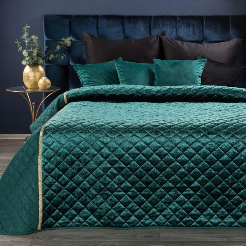 Quiles Velvet Solid Colour Bedspread with Pillowcases