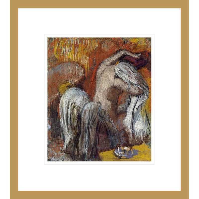 «Woman Drying Herself» par Edgar Degas, impression giclée encadrée, H 15,31 po x l 13,75 po