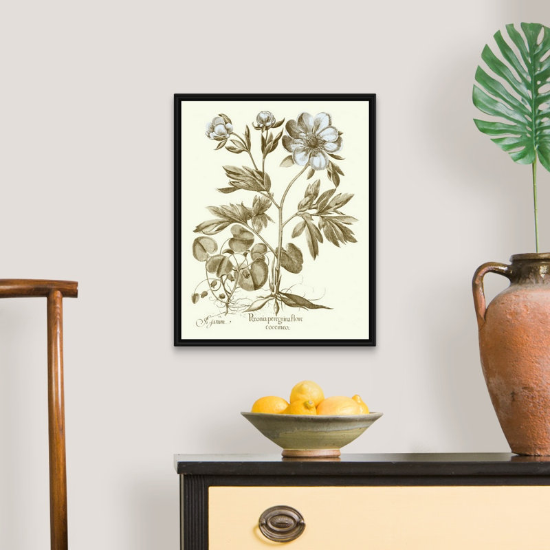 Spa pivoines III, art mural sur toile, Toile avec cadre noir, H 20 po x l 16 po x P 2 po